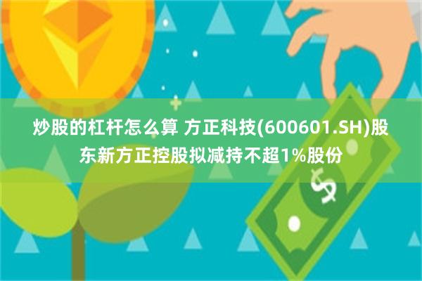炒股的杠杆怎么算 方正科技(600601.SH)股东新方正控股拟减持不超1%股份