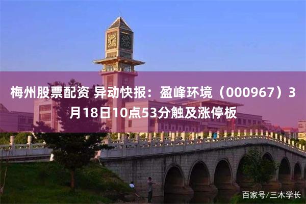 梅州股票配资 异动快报：盈峰环境（000967）3月18日10点53分触及涨停板