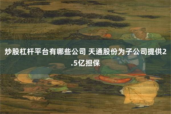 炒股杠杆平台有哪些公司 天通股份为子公司提供2.5亿担保
