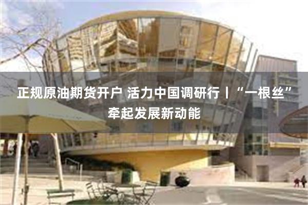 正规原油期货开户 活力中国调研行丨“一根丝”牵起发展新动能